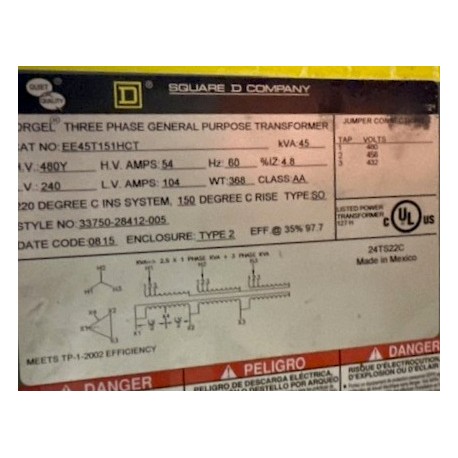 45KVA_ 600V_480V_240V_SQD_TRANSFORMATEUR_BELEC_